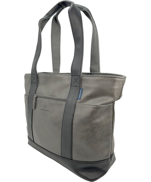 POLOCHAMPS(ポロチャンプス)の「POLOCHAMPS/ポロチャンプス PUレザートートバッグ/A4サイズ対応(トートバッグ・メンズ・ブラック/グレー・FREE)」の4枚目の写真