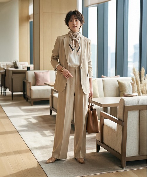 STYLE DELI(スタイルデリ)の「【DELI by】チェーンモチーフスクエア大判スカーフ(ストール/ショール・レディース・グレー/ベージュ/ブラウン・FREE)」の10枚目の写真