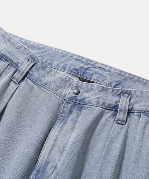 MOIF（モイフ）の「[SS26] WIDE CARPENTER DENIM SHORTS / BLEACHED INDIGO（デニムパンツ・メンズ・その他・1(S)/2(M)/3(L)）」の4枚目の写真