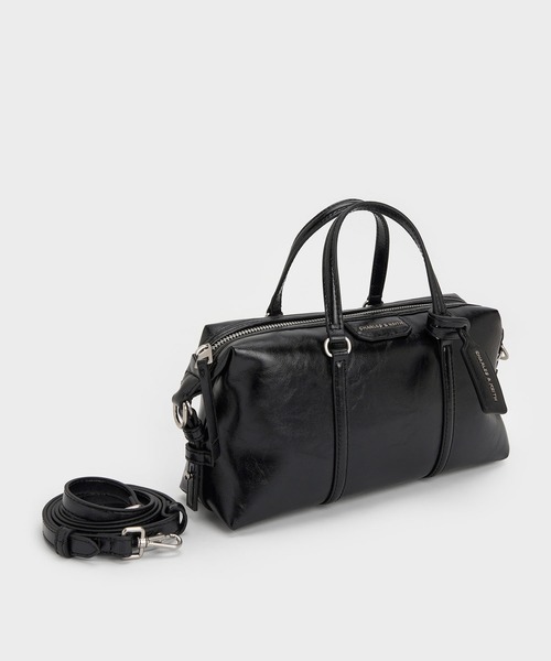 CHARLES & KEITH(チャールズ & キース)の「Fergie ミニファーギー ボウリングバッグ(トートバッグ・レディース・スミクロ/ダークブラウン系3/ライトカーキ・S)」の10枚目の写真