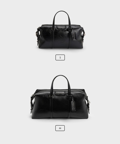 CHARLES & KEITH(チャールズ & キース)の「Fergie ミニファーギー ボウリングバッグ(トートバッグ・レディース・スミクロ/ダークブラウン系3/ライトカーキ・S)」の4枚目の写真
