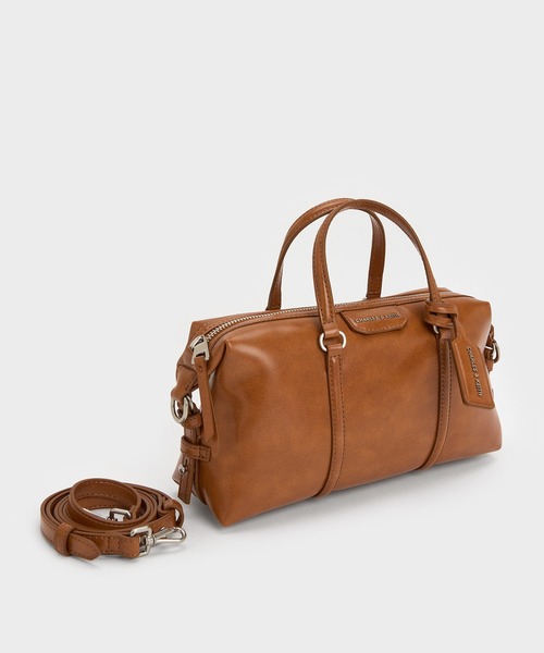 CHARLES & KEITH(チャールズ & キース)の「Fergie ミニファーギー ボウリングバッグ(トートバッグ・レディース・スミクロ/ダークブラウン系3/ライトカーキ・S)」の17枚目の写真