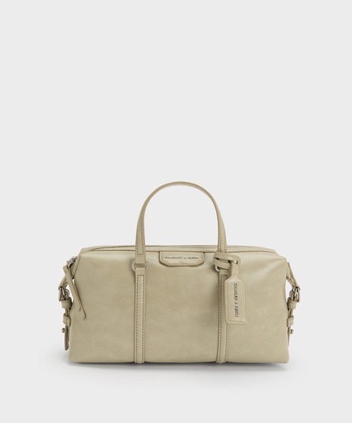 CHARLES & KEITH(チャールズ & キース)の「Fergie ミニファーギー ボウリングバッグ(トートバッグ・レディース・スミクロ/ダークブラウン系3/ライトカーキ・S)」の22枚目の写真