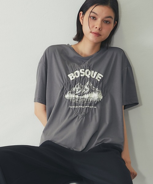 SMILE ORCHID(スマイルオーキッド)の「【接触冷感】クリアー天竺 シャーリングロゴTシャツ(Tシャツ/カットソー・レディース・ブラック/オフホワイト/グレー・FREE)」の17枚目の写真