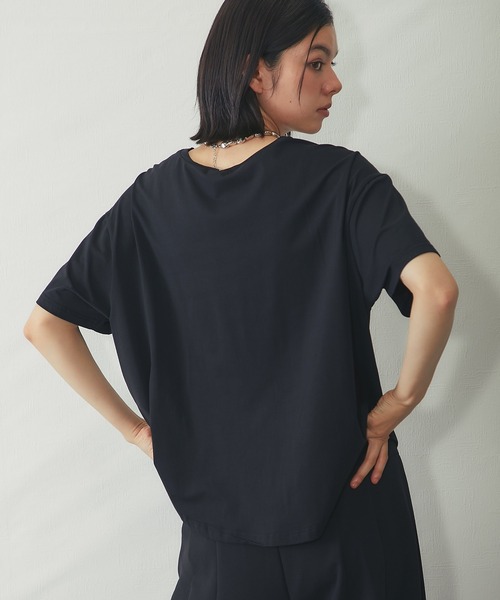 SMILE ORCHID(スマイルオーキッド)の「【接触冷感】クリアー天竺 シャーリングロゴTシャツ(Tシャツ/カットソー・レディース・ブラック/オフホワイト/グレー・FREE)」の22枚目の写真