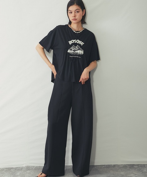 SMILE ORCHID(スマイルオーキッド)の「【接触冷感】クリアー天竺 シャーリングロゴTシャツ(Tシャツ/カットソー・レディース・ブラック/オフホワイト/グレー・FREE)」の21枚目の写真