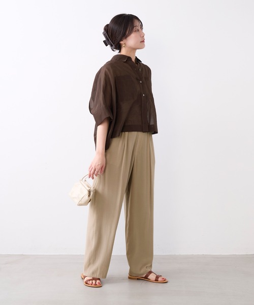 MICA&DEAL(マイカ&ディール)の「とろみタックパンツ〈2サイズ展開〉〈セットアップ対応〉(その他パンツ・レディース・ダークグリーン/マルチ/ベージュ・38/36)」の7枚目の写真