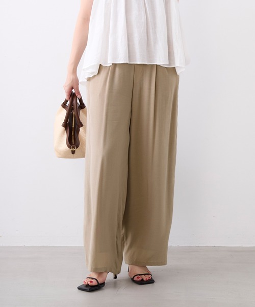MICA&DEAL(マイカ&ディール)の「とろみタックパンツ〈2サイズ展開〉〈セットアップ対応〉(その他パンツ・レディース・ダークグリーン/マルチ/ベージュ・38/36)」の8枚目の写真