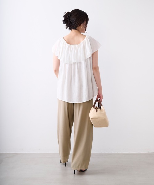 MICA&DEAL(マイカ&ディール)の「とろみタックパンツ〈2サイズ展開〉〈セットアップ対応〉(その他パンツ・レディース・ダークグリーン/マルチ/ベージュ・38/36)」の13枚目の写真