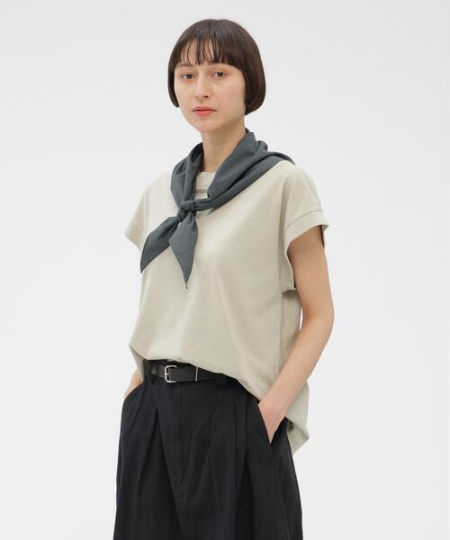 MHL.(エムエイチエル)の「FADED ROUGH COTTON JERSEY TOP(Tシャツ/カットソー・レディース・グリーン/グレー系その他2/ベージュ系その他3・2)」の1枚目の写真