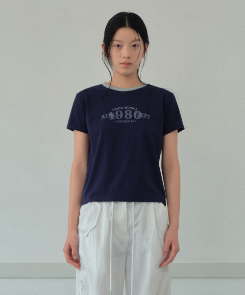 WEDNESDAYOASISFORWOMEN（ウェンズデー オアシス フォー ウーマン）の「モニカリンガーハーフTシャツ_NAVY(WB6TP30)（Tシャツ/カットソー・レディース・ネイビー・FREE）」の4枚目の写真