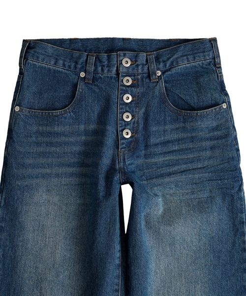 WISH FOR EVER(ウィッシュフォーエバー)の「ASSORT LINES STRAIGHT PANTS/アソートラインストレートパンツ(デニムパンツ・メンズ・ブラック/ホワイト/ライトインディゴブルー/インディゴブルー・LARGE/MEDIUM/SMALL)」の15枚目の写真