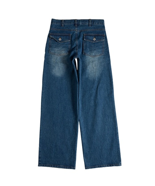 WISH FOR EVER(ウィッシュフォーエバー)の「ASSORT LINES STRAIGHT PANTS/アソートラインストレートパンツ(デニムパンツ・メンズ・ブラック/ホワイト/ライトインディゴブルー/インディゴブルー・LARGE/MEDIUM/SMALL)」の5枚目の写真