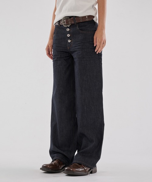 WISH FOR EVER(ウィッシュフォーエバー)の「ASSORT LINES STRAIGHT PANTS/アソートラインストレートパンツ(デニムパンツ・メンズ・ブラック/ホワイト/ライトインディゴブルー/インディゴブルー・LARGE/MEDIUM/SMALL)」の22枚目の写真