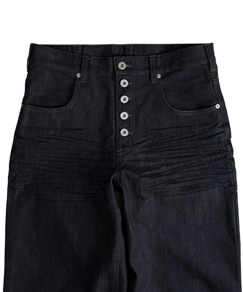WISH FOR EVER(ウィッシュフォーエバー)の「ASSORT LINES STRAIGHT PANTS/アソートラインストレートパンツ(デニムパンツ・メンズ・ブラック/ホワイト/ライトインディゴブルー/インディゴブルー・LARGE/MEDIUM/SMALL)」の11枚目の写真