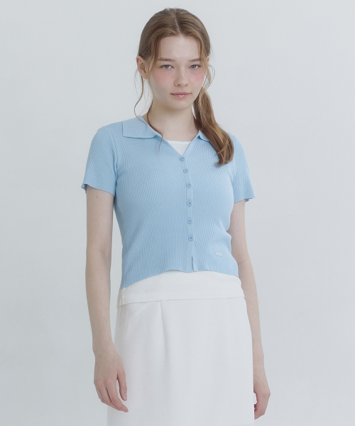 MICANE(ミケーネ)の「イエレナカラリングレイヤードニット(ニット/セーター・レディース・スカイブルー/ダークネイビー・SMALL/MEDIUM/LARGE/X-LARGE)」の7枚目の写真