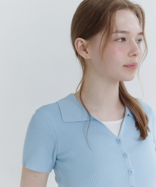 MICANE(ミケーネ)の「イエレナカラリングレイヤードニット(ニット/セーター・レディース・スカイブルー/ダークネイビー・SMALL/MEDIUM/LARGE/X-LARGE)」の9枚目の写真