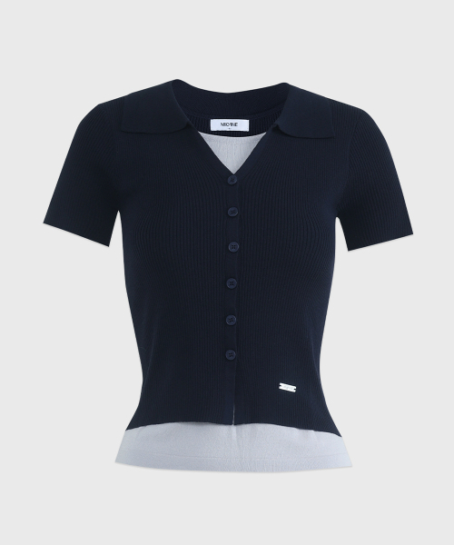 MICANE(ミケーネ)の「イエレナカラリングレイヤードニット(ニット/セーター・レディース・スカイブルー/ダークネイビー・SMALL/MEDIUM/LARGE/X-LARGE)」の12枚目の写真