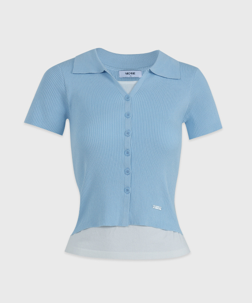MICANE(ミケーネ)の「イエレナカラリングレイヤードニット(ニット/セーター・レディース・スカイブルー/ダークネイビー・SMALL/MEDIUM/LARGE/X-LARGE)」の13枚目の写真