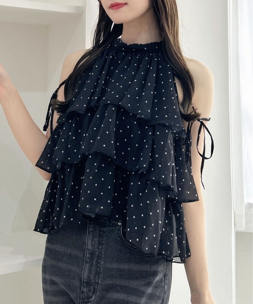 INGNI(イング)の「2Wayリボンティアードアメスリブラウス(シャツ/ブラウス・レディース・ホワイト系その他3/ブラック系/ブラック系3・M)」の3枚目の写真