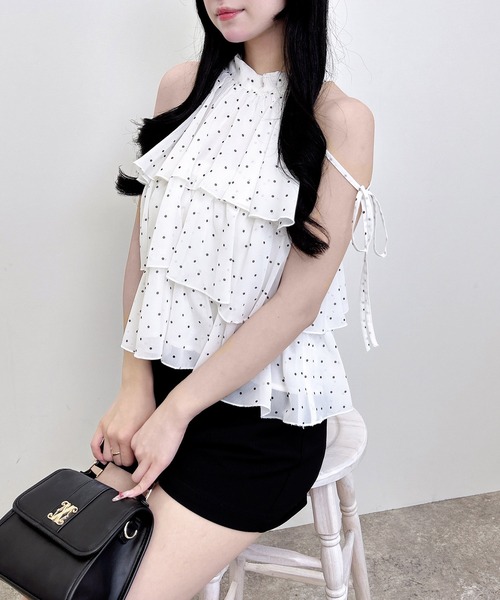 INGNI(イング)の「2Wayリボンティアードアメスリブラウス(シャツ/ブラウス・レディース・ホワイト系その他3/ブラック系/ブラック系3・M)」の4枚目の写真