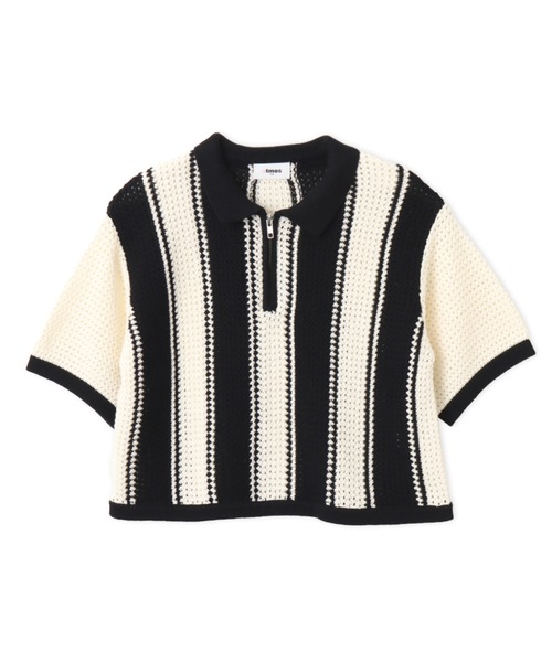 atmos pink(アトモスピンク)の「atmos pink Knit Game T-shirt / アトモス ピンク ニット ゲーム ティーシャツ(ニット/セーター・レディース・サックスブルー/ブラック・FREE)」の1枚目の写真