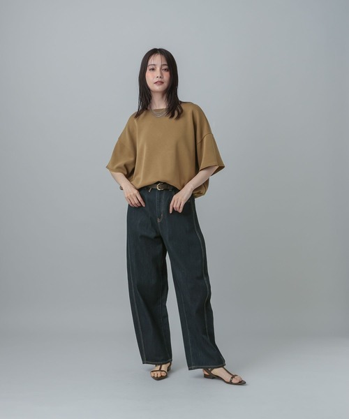 GLOBAL WORK(グローバルワーク)の「MATINEE LINE/フィブリルゆるプルオーバー半袖/678447(Tシャツ/カットソー・レディース・カーキ/チャコールグレー/ネイビー・LARGE/MEDIUM)」の12枚目の写真