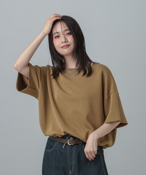 GLOBAL WORK(グローバルワーク)の「MATINEE LINE/フィブリルゆるプルオーバー半袖/678447(Tシャツ/カットソー・レディース・カーキ/チャコールグレー/ネイビー・LARGE/MEDIUM)」の13枚目の写真