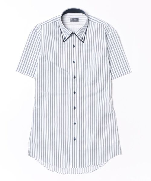 TOKYO SHIRTS(トウキョウシャツ)の「【Layered Cool】【吸水速乾】 形態安定ノンアイロン ボタンダウン 半袖ビジネスワイシャツ(ビジネスシャツ・メンズ・ブルー・首回り39cm/首回り41cm/首回り42cm/首回り43cm/首回り37cm)」の5枚目の写真