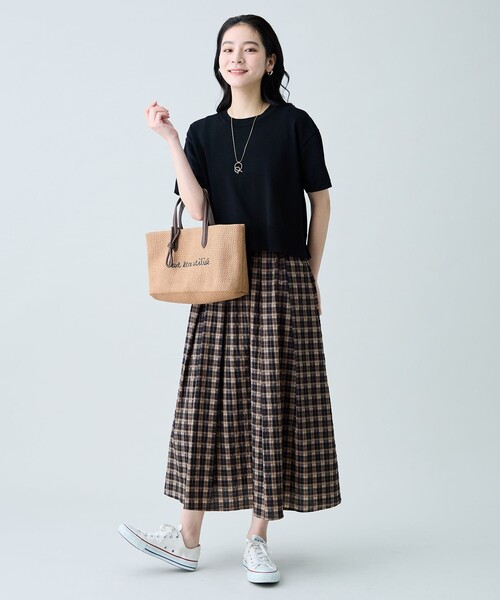 セール】【2SET】ニット×チェックスカートセット（ワンピース）｜ANY