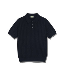NESPA STUDIO（ネスパスタジオ）の「ミクケーブルボタンカラー半袖ニット4カラー[NSSK_0001]（Tシャツ/カットソー）」