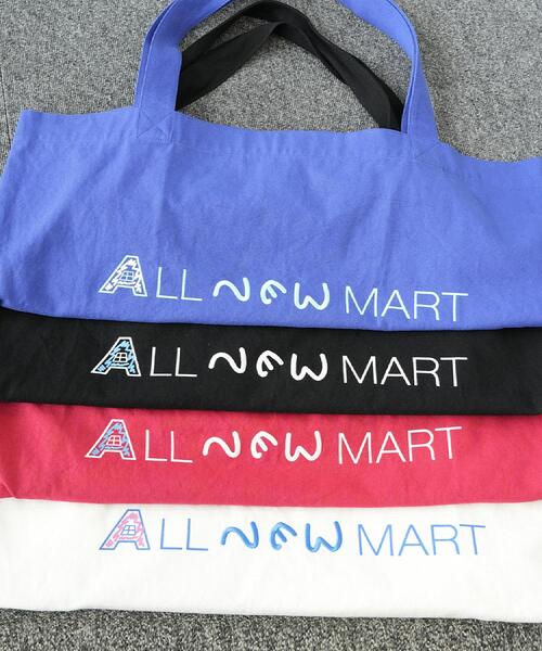 ALL NEW MART(オールニューマート)の「ALL NEW MART ビッグトートバッグ(トートバッグ・レディース・アイボリー/ブルー/ブラック/レッド系1・00)」の9枚目の写真