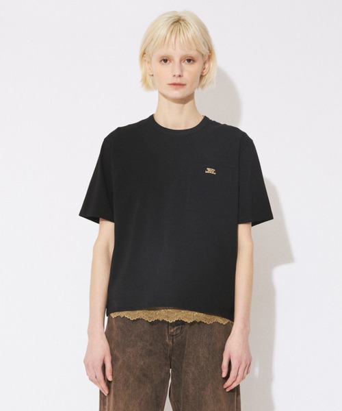 beautiful people（ビューティフルピープル）の「high twist jersey regular-fit metallic embroidery Tshirts（Tシャツ/カットソー・レディース・スカイブルー/オフホワイト/ブラック・40/38/36）」の4枚目の写真