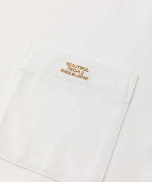 beautiful people（ビューティフルピープル）の「high twist jersey regular-fit metallic embroidery Tshirts（Tシャツ/カットソー・レディース・スカイブルー/オフホワイト/ブラック・40/38/36）」の9枚目の写真