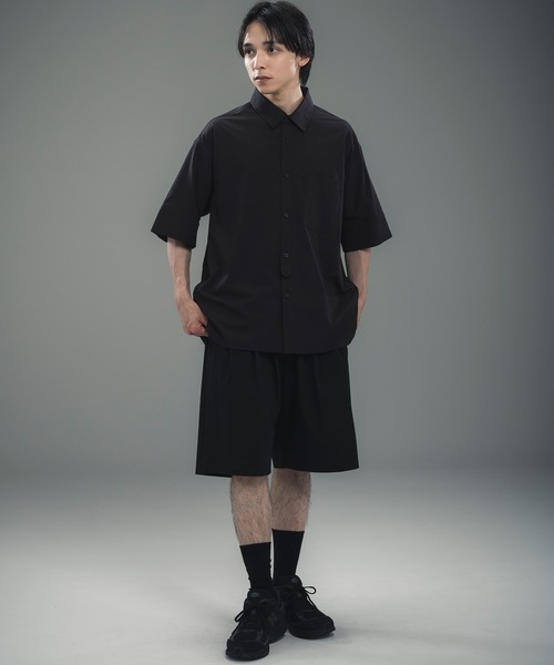 +phenix(プラスフェニックス)の「+phenix(プラスフェニックス)CUFFED SHORT SLEEVE SHIRT / カフスショートスリーブシャツ(シャツ/ブラウス・メンズ・ブルー/サックスブルー/ブラック・M/XL/L)」の8枚目の写真