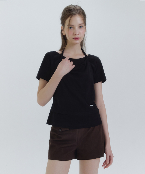 MICANE（ミケーネ）の「エイベルホルターネックワンピースT-ショート.ver（Tシャツ/カットソー・レディース・アイボリー/ブラック/スカイブルー・X-LARGE/LARGE/MEDIUM/SMALL）」の11枚目の写真