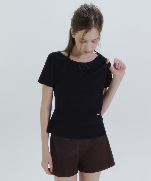 MICANE（ミケーネ）の「エイベルホルターネックワンピースT-ショート.ver（Tシャツ/カットソー・レディース・アイボリー/ブラック/スカイブルー・X-LARGE/LARGE/MEDIUM/SMALL）」の13枚目の写真