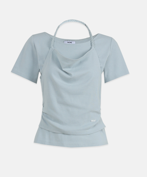 MICANE（ミケーネ）の「エイベルホルターネックワンピースT-ショート.ver（Tシャツ/カットソー・レディース・アイボリー/ブラック/スカイブルー・X-LARGE/LARGE/MEDIUM/SMALL）」の15枚目の写真