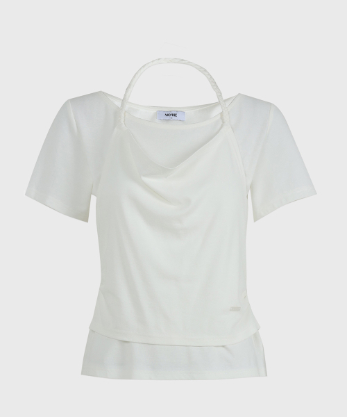 MICANE（ミケーネ）の「エイベルホルターネックワンピースT-ショート.ver（Tシャツ/カットソー・レディース・アイボリー/ブラック/スカイブルー・X-LARGE/LARGE/MEDIUM/SMALL）」の16枚目の写真