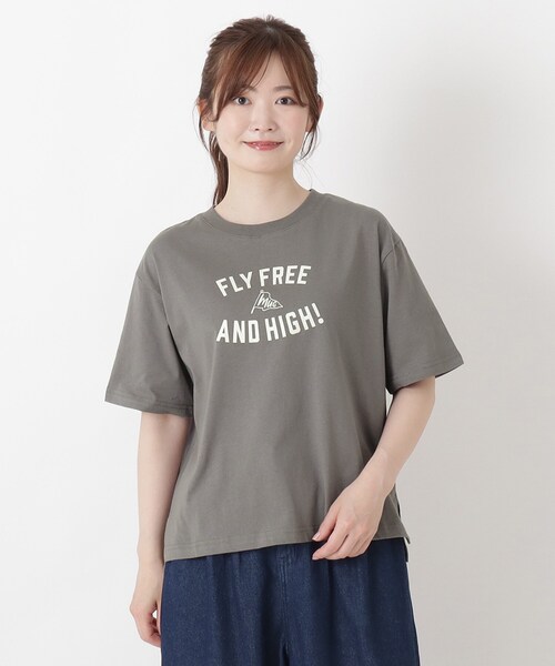 one'sterrace（ワンズテラス）の「コットン ワイドプリント Tシャツ B（Tシャツ/カットソー・レディース・ブルー系その他7/アイボリー系8/ブラウン系8・02）」の2枚目の写真