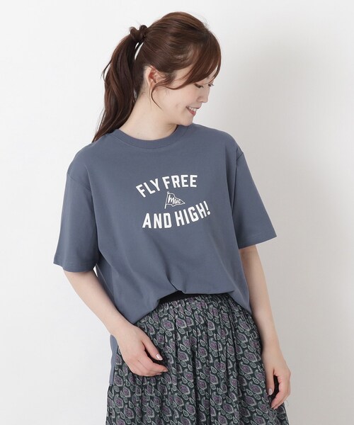 one'sterrace（ワンズテラス）の「コットン ワイドプリント Tシャツ B（Tシャツ/カットソー・レディース・ブルー系その他7/アイボリー系8/ブラウン系8・02）」の3枚目の写真