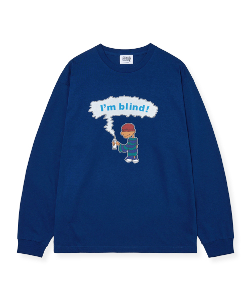 THE SCOT WRECK(ザ スコットレック)の「Im blind L/S TEE(Tシャツ/カットソー・メンズ・ブルー・LARGE/X-LARGE/MEDIUM)」の1枚目の写真