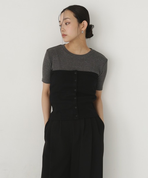 hellam(へラム)の「マルチウェイビスチェセットTシャツ(Tシャツ/カットソー・レディース・ブラウン/ブラック/カーキ・FREE)」の6枚目の写真