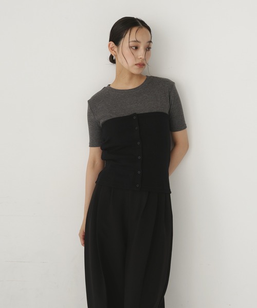 hellam(へラム)の「マルチウェイビスチェセットTシャツ(Tシャツ/カットソー・レディース・ブラウン/ブラック/カーキ・FREE)」の7枚目の写真
