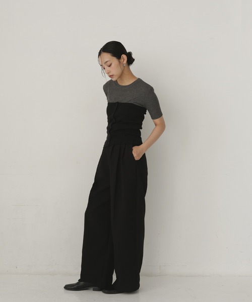 hellam(へラム)の「マルチウェイビスチェセットTシャツ(Tシャツ/カットソー・レディース・ブラウン/ブラック/カーキ・FREE)」の8枚目の写真