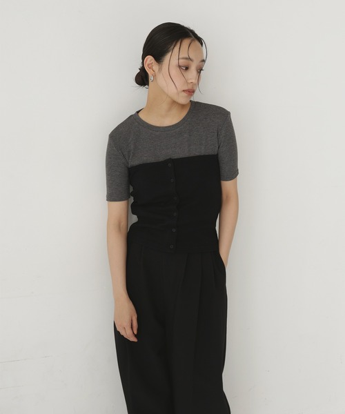 hellam(へラム)の「マルチウェイビスチェセットTシャツ(Tシャツ/カットソー・レディース・ブラウン/ブラック/カーキ・FREE)」の11枚目の写真