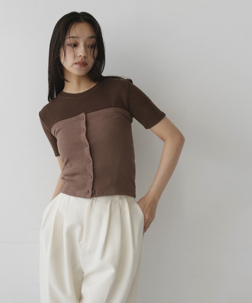 hellam(へラム)の「マルチウェイビスチェセットTシャツ(Tシャツ/カットソー・レディース・ブラウン/ブラック/カーキ・FREE)」の12枚目の写真