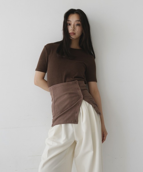 hellam(へラム)の「マルチウェイビスチェセットTシャツ(Tシャツ/カットソー・レディース・ブラウン/ブラック/カーキ・FREE)」の16枚目の写真