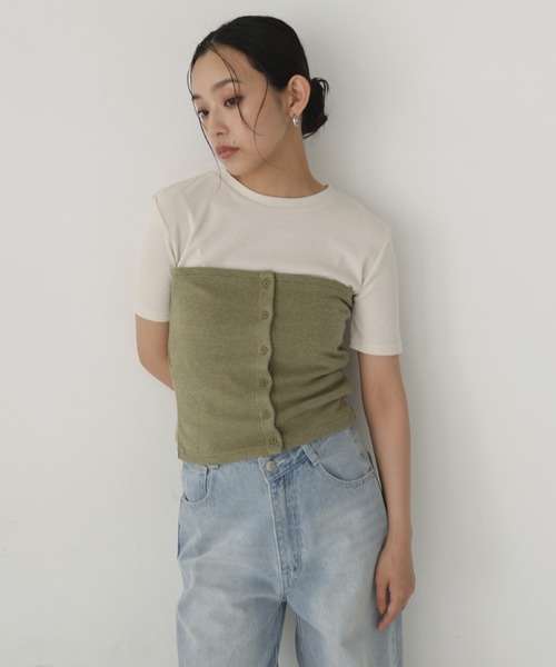 hellam(へラム)の「マルチウェイビスチェセットTシャツ(Tシャツ/カットソー・レディース・ブラウン/ブラック/カーキ・FREE)」の21枚目の写真
