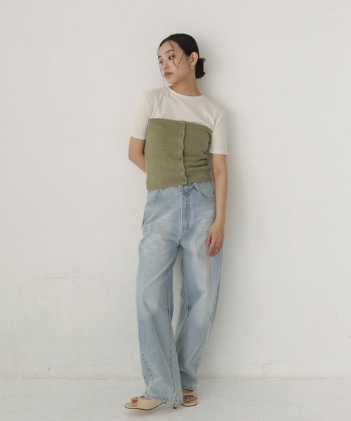 hellam(へラム)の「マルチウェイビスチェセットTシャツ(Tシャツ/カットソー・レディース・ブラウン/ブラック/カーキ・FREE)」の22枚目の写真